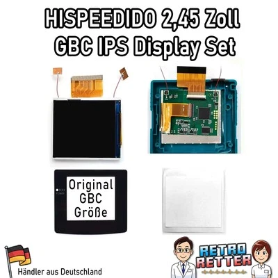 HISPEEDIDO GBC 2,45" Drop In IPS Display Set mit OSD GameBoy Color HD LCD Mod - Bild 1 von 4