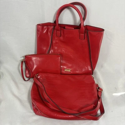 Carlos By Carlos Santana Vegano 2 Bolsas Carteras En 1 Rojo Con Correa Bandolera Muñequera Foto 1 de 4