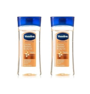 2x Vaseline Intensive Care Cocoa Radiant Body Oil 200 ml Moisturiser
