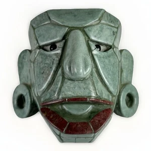 Piedra de jade tallada guatemalteco maya señor de El Naranjo mosaico cara escultura certificado de autenticidad - Imagen 1 de 15