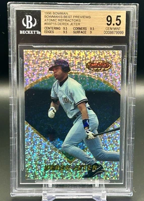 Derek Jeter 1996 Bowman's Best Preview BBP15 refractor atómico - BGS 9,5 gema como nueva Foto 1 de 2