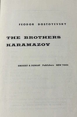 The Brothers Karamazov by Fyodor Dostoyevsky – Grosset & Dunlap Edition VNTG  HC - Image 1 of 4