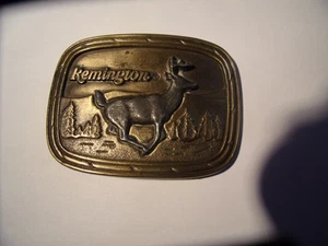 Men's Vintage Brass Remington Belt Buckle - Very good - $10 s/h - Picture 1 of 2