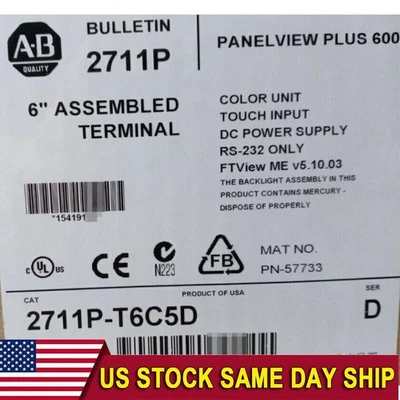1PC New AB 2711P-T6C5D PanelView Plus 600 Factory Seal Fast Shipping US Free Tax - Image 1 of 3