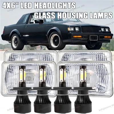 Faros LED DRL Hi/Lo de 4x6 pulgadas 4 piezas para Buick Regal Grand National 1982-1987 Foto 1 de 4