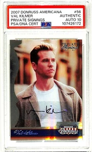 2007 Donruss Americana VAL KILMER Signed Card #56 Auto Graded PSA 10 Slabbed - Picture 1 of 3