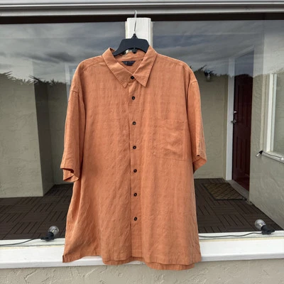 Royal Robbins 2XL Men's Button Down Shirt SS Peach Textured Classic Fit Modal - Image 1 of 4