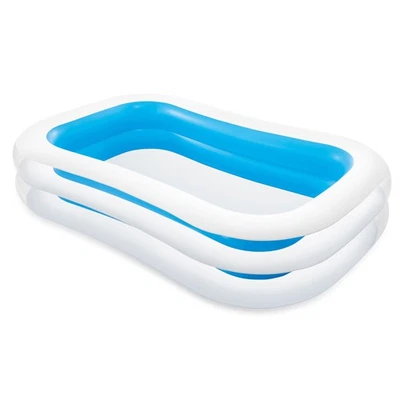 Piscina familiar inflable Intex de 8,5' x 5,75' centro de natación para 2-3 niños, azul y blanco Foto 1 de 4