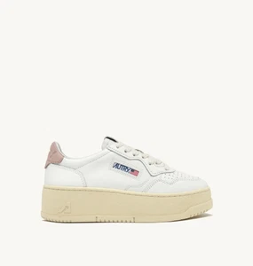 AUTRY, platform low woman, leat, white and powder - Picture 1 of 6