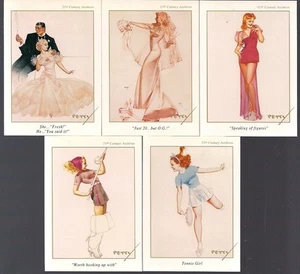GEORGE PETTY GIRLS 21st CENTURY 1994 MAIL-AWAY ONLY OLD GOLD 5 CARD SET #LE1-LE5 - Bild 1 von 2