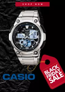 Casio AQ-190W Illuminator Mens Analogue Digital Watch Stainless Steel Band - Picture 1 of 5