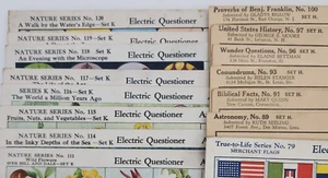 VTG Lot 15 Knapp Electric Questioner Replacement Question Sheets Various Topics - Picture 1 of 20