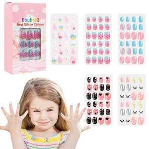 120Pcs Kids False Nails Pre Glue Full Cover Stick On Nails Press On Nails XAT - Picture 1 of 9