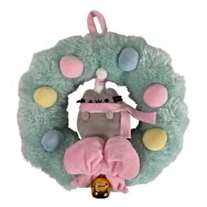 Pusheen Plush Holiday Christmas Hanging Wreath With Bell 10" GUND Rare HTF 2008 - Picture 1 of 4