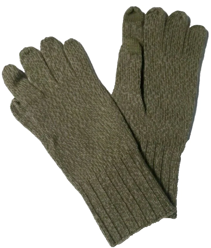 Madewell Ribbed Texting Gloves Desert Moss Green One Size Wool Blend MC423