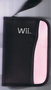 Nintendo Wii Accessory & Games Protective Travel Bag Black & Pink - Picture 1 of 5