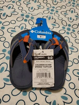 Columbia Girls Oliver Springs Flip Flop Sandals Kid Sizes 9 Orange /Gray  - Image 1 of 4