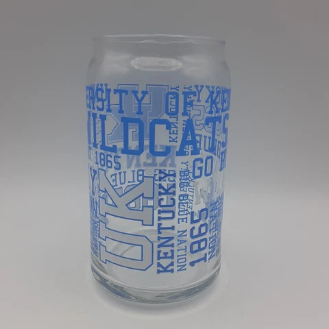 University of Kentucky Wildcats NCAA Spirit Can Drink Glass Tumbler Multi Logo Cover