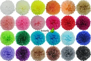 10 Papier PomPons Bommel SET 12cm Hochzeit Party Deko Papier Blumen Pompom Kugel - Bild 1 von 19