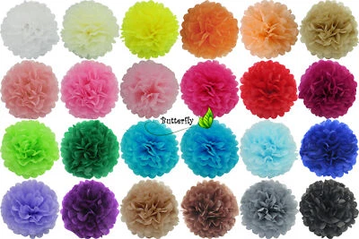 10 Papier PomPons Bommel SET 12cm Hochzeit Party Deko Papier Blumen Pompom Kugel - Bild 1 von 2
