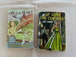 2 VTG Books Up Goes the Curtain/One for the Money by Janet Lambert Dust Jackets - Bild 1 von 19