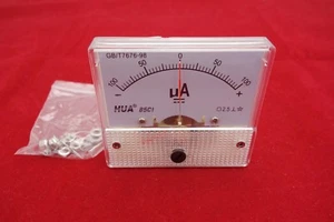 DC Minus Zero Plus -100uA-+100uA Analog 85C1 Analogue Ammeter AMP Panel meter - Picture 1 of 5