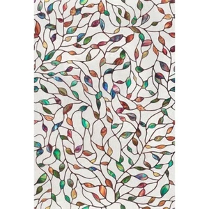 NEW LEAF Stained Glass Privacy Static Cling Window Film 24x36 Door Decor - Picture 1 of 10