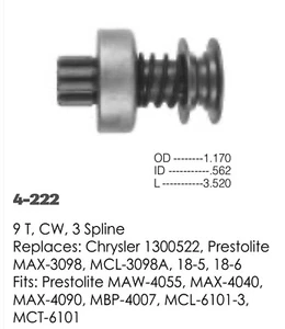 STARTER CLUTCH DRIVE MAX-3098 PART FOR 1938 - 1942 CHRYSLER DESOTO DODGE WILLYS - Foto 1 di 5