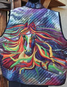 DILEMMA HANDBEMALTE HUSAIN PFERDE INSPIRIERT KUNST ZUM TRAGEN 100 % SEIDE STEPPWESTE - Bild 1 von 5