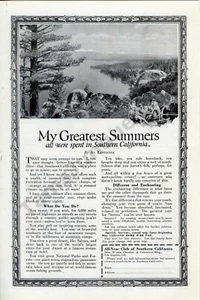 Anuncio impreso Club Turismo Sur de California Todo el Año 1922 100 años (3484) - Imagen 1 de 1