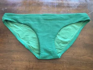 NWOT Seafolly On Vacation 10 USA Green Ribbed Bikini Swim Bottom 124539 - Picture 1 of 2