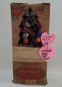 Christmas C-9 Light bulb Strand Eagle Box 25 Lite Broken Vintage Read Listing  - Picture 1 of 12