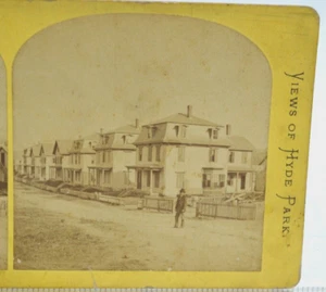 RARO stereografo 1899 - Pierce Street, Hyde Park, Boston, MA - Foto 1 di 4
