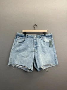 Wild Fable Womens Denim Blue Shorts Distressed High Rise Bermuda NWT Size 18 - Picture 1 of 15
