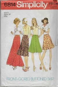 Simplicity Sewing Pattern 6814 Front-Buttoned, Gored, SKIRT in 4 Lengths, size 8 - Picture 1 of 2