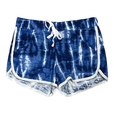 Pantalones Cortos Justice Active Niñas Talla 10 Azul Tie Dye Cordón Atlético 2.5" Entrepierna Foto 1 de 4
