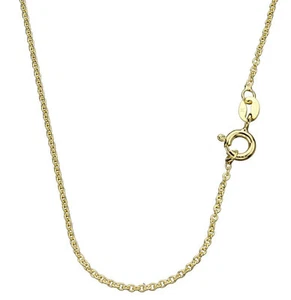 18k Gold-Flashed Sterling Silver Fine Cable Chain Necklace - Picture 1 of 2