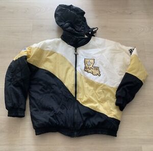 Vintage 1990s New Orleans Saints Apex One PRO LINE NFL Puffer Jacket Size Large