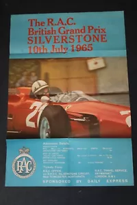 Poster pubblicitario Silverstone RAC Gran Premio di Gran Bretagna 1965 gara originale - Foto 1 di 4