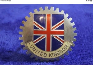UK United Kingdom Grille Badge License Plate Topper Accessory Union Jack Bumper - Picture 1 of 7