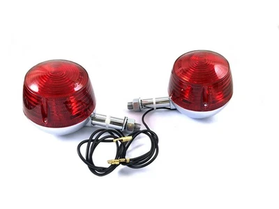 2X Rear turn signal Indicator for Suzuki GT250 GT185 T500 TC185 TS400 Red lens - Image 1 of 2