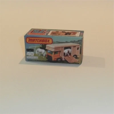 Matchbox Lesney Superfast 40 e Bedford Horsebox K Style Repro Box - Image 1 of 4
