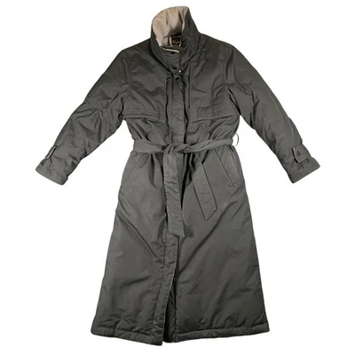 Cyclone Women's Trench Coat Size 10 Black Long Belted Business Casual Heavy - Image 1 of 4