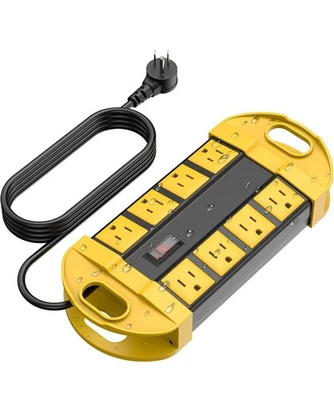 Outdoor Power Strip Weatherproof with 8 Plug, Waterproof Extension Multiple Outl - Image 1 of 4