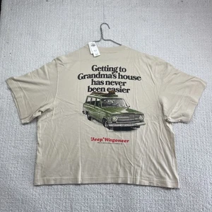 Abercrombie Fitch x Jeep NWT Shirt Cropped Wagoneer Graphic Vintage Men XL Cream - Imagen 1 de 11