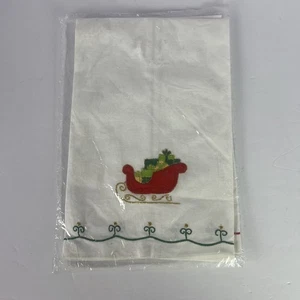 Lillian Vernon Guest Tea Towels 2 Appliquéd  Christmas Holiday 1995 Cotton VTG - Picture 1 of 6