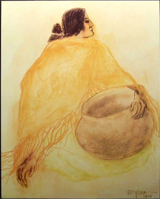 Póster de galería de bellas artes vintage R C Gorman Bernice de 1974 como nuevo. OBO Foto 1 de 4