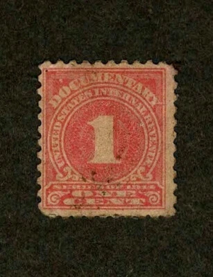 US Revenue 1914 R207 Documentary Tax Stamp 1c Rose Unused Mint NG - Image 1 of 4