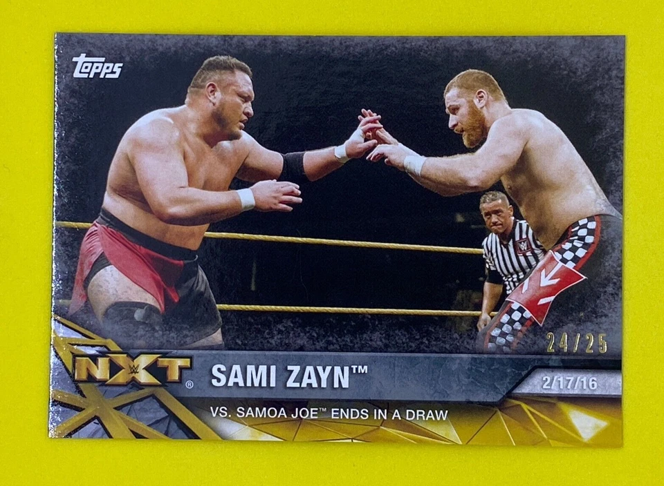 Smai Zayn Vs Samoa Joe WWE NXT Topps 2017 Wrestling Card Parallel Numbered /25 - Image 1 of 1