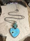 4 Vintage Veronica Yellowhorse Sterling 925 Turquoise Heart Pendant Necklace